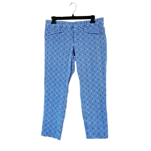 Women's Blue Pattern Gap Slacks 12 - Picture 1 of 7